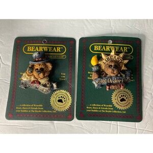 BOYDS BEAR & FRIENDS BEARWEAR LOT OF 2 PINS 1990'S NEW UNUSED